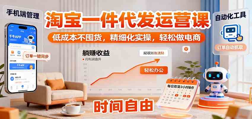 淘宝一件代发运营课:低成本不囤货,精细化实操,轻松做电商-云网创