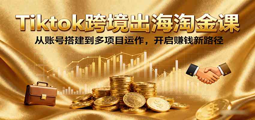 Tiktok跨境出海淘金课,从账号搭建到多项目运作,开启赚钱新路径-云网创