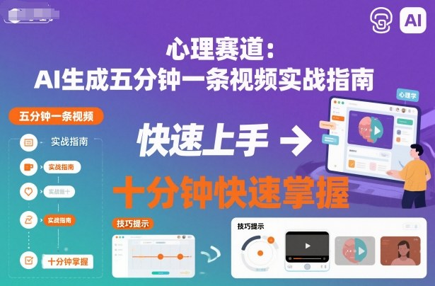 心理赛道:AI生成五分钟一条视频实战指南,十分钟快速掌握-云网创