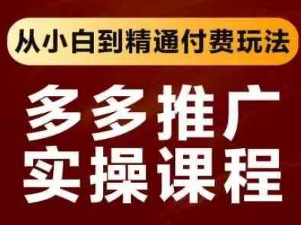 拼多多推广实操课程,从小白到精通付费玩法-云网创