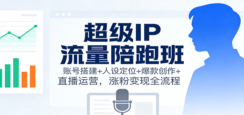 超级IP流量陪跑班:账号搭建+人设定位+爆款创作+直播运营,涨粉变现全流程-云网创