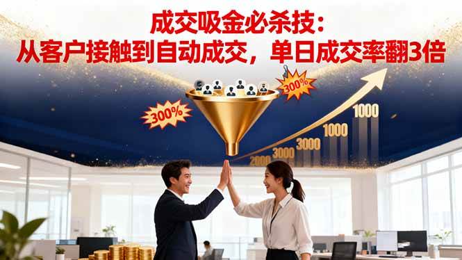 （16432期）吸金成交营销必杀技：从客户接触到自动成交，单日成交率翻3倍-云网创