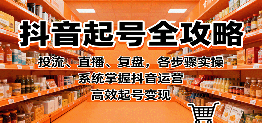 抖音起号全攻略,投流、直播、复盘,各步骤实操,系统掌握抖音运营,高效起号变现-云网创