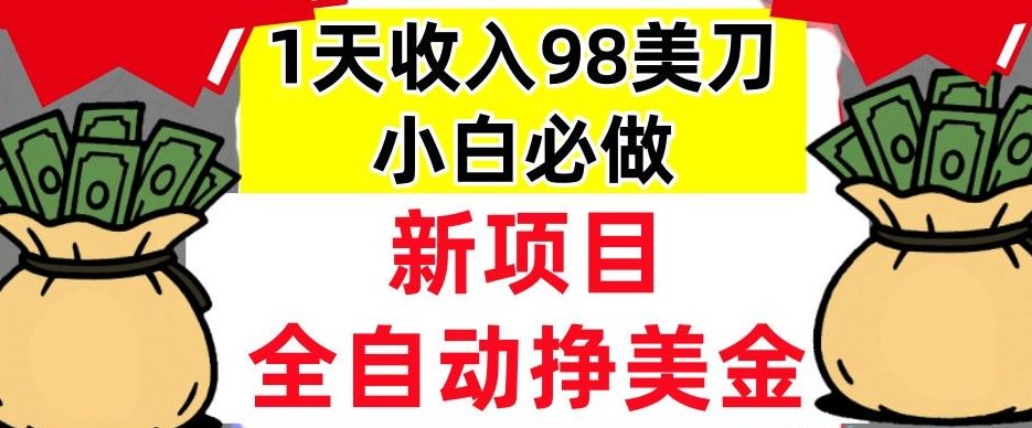新项目,全自动挣美刀,1天收入98刀,0门槛,适合新人的被动收入(最终版本)-云网创