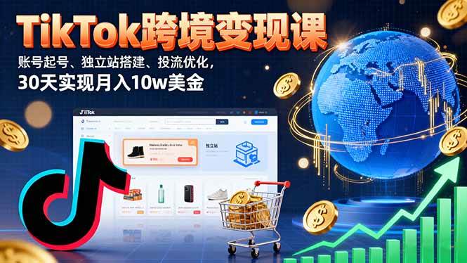 (16034期)TikTok跨境变现课:账号起号、独立站搭建、投流优化,30天实现月入10w美金-云网创