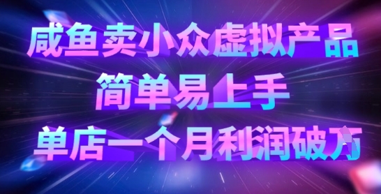 咸鱼卖小众虚拟产品,简单易上手,单店一个月利润破W-云网创