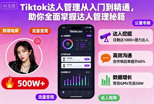 Tiktok达人管理从入门到精通,助你全面掌握达人管理秘籍-云网创