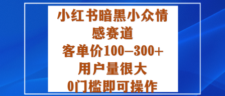 小红书暗黑小众情感赛道,客单价100-300+用户量很大,0门槛即可操作-云网创