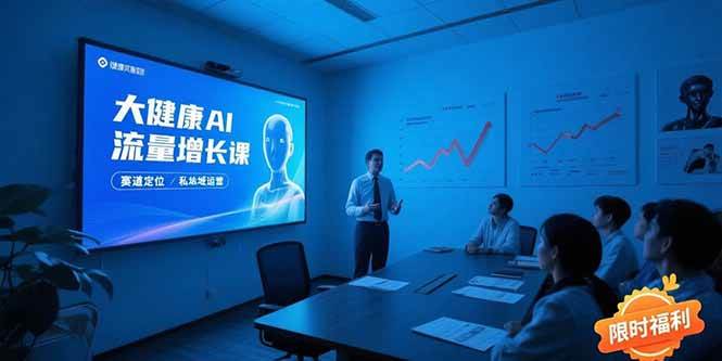 (15396期)大健康AI流量增长课,赛道定位方法论,AI数字人内容生产,私域转化运营…-云网创