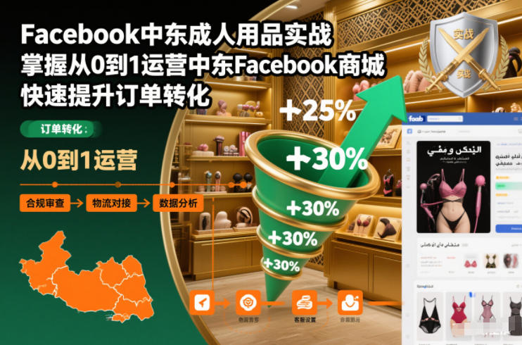 Facebook中东成人用品实战，掌握从0到1运营中东Facebook商城，快速提升订单转化-云网创