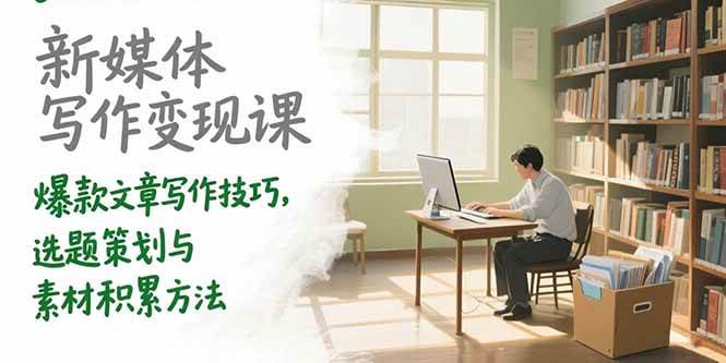 (15345期)新媒体写作变现课,爆款文章写作技巧,选题策划与素材积累方法-云网创