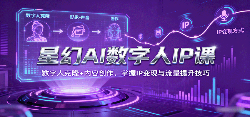 星幻AI数字人IP课,数字人克隆+内容创作,掌握IP变现与流量提升技巧-云网创