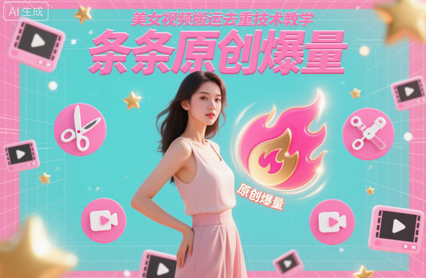 美女视频搬运去重技术教学，条条原创爆量-云网创