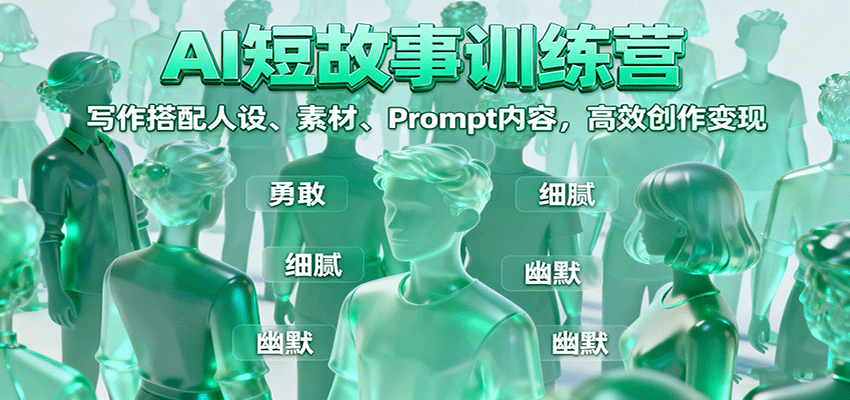 AI短故事训练营:写作搭配人设、素材、Prompt内容,高效创作变现-云网创