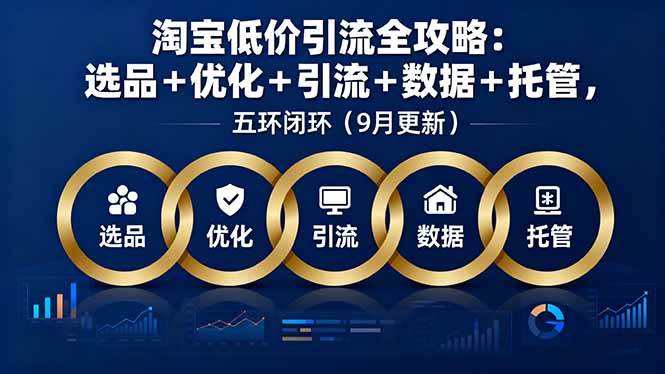 (16009期)淘宝低价引流全攻略:选品+优化+引流+数据+托管,五环闭环(9月更新)-云网创