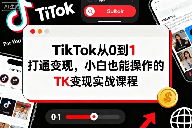 TikTok从0到1打通变现,小白也能操作的TK变现实战课程-云网创