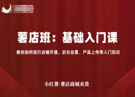 小红薯薯店商城卖货,基础入门课,教你如何进行店铺开通、后台设置、产品上传等入门知识-云网创