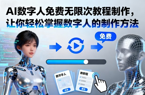 AI数字人免费无限次教程制作,让你轻松掌握数字人的制作方法-云网创