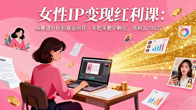 (16294期)女性IP变现红利课:从赛道分析到商业闭环,手把手教IP孵化,年利润100万-云网创
